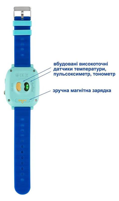 Дитячий смарт-годинник AmiGo GO005 4G WIFI Thermometer Blue фото №7