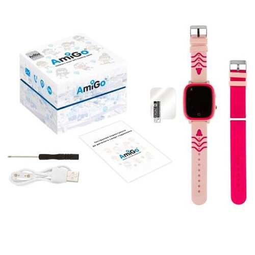 Дитячий смарт-годинник AmiGo GO005 4G WIFI Thermometer Pink фото №8