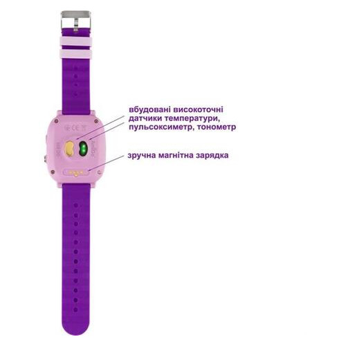 Дитячий смарт-годинник AmiGo GO005 4G WIFI Thermometer Purple фото №7
