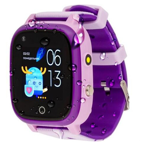Дитячий смарт-годинник AmiGo GO005 4G WIFI Thermometer Purple фото №1