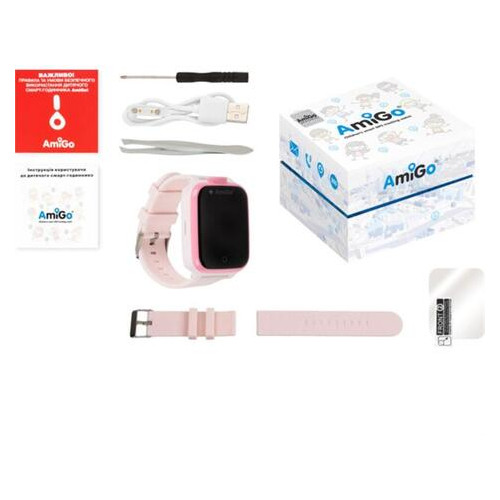 Дитячий смарт-годинник AmiGo GO006 GPS 4G WIFI Videocall Pink фото №10