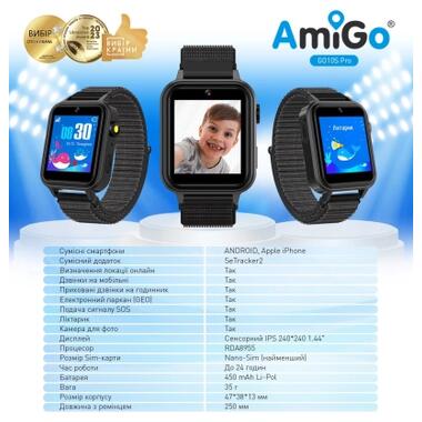 Смарт-часы Amigo GO10S Pro WIFI Черный (1182491) фото №3