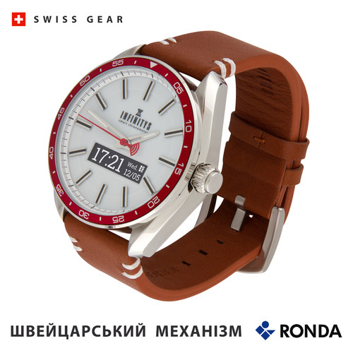 Смарт-годинник Atrix INFINITYS X10 45mm Swiss Classic Chrono Red-white (swwpaii1sccrw) фото №1