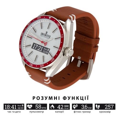 Смарт-годинник Atrix INFINITYS X10 45mm Swiss Classic Chrono Red-white (swwpaii1sccrw) фото №5