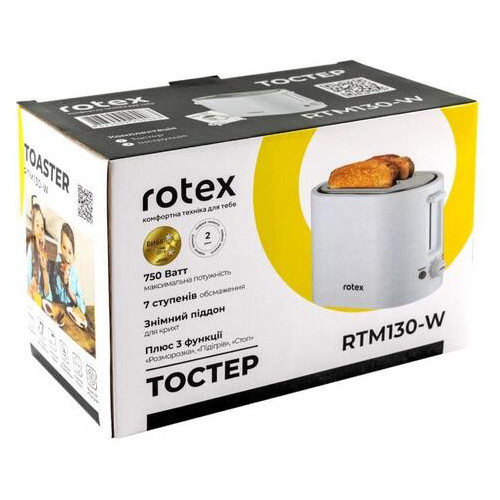 Тостер Rotex RTM130-W фото №4