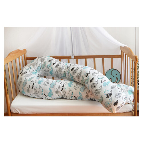 Подушка для беременных 3 в 1 150 см U Добрый Сон киты 13-02/71 фото №1