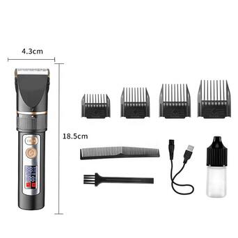 Професійна акумуляторна машинка для стрижки волосся з насадками XRPO KM-5073 чорна (40961-KM-5073) фото №4