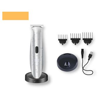 Професійна акумуляторна машинка для стрижки волосся з насадками вологозахищена XRPO KM-6038 сіра (40962-KM-6038) фото №1