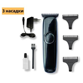 Професійна акумуляторна машинка для стрижки волосся триммер з насадками XRPO KM-3800 чорна (40960-KM-3800) фото №2