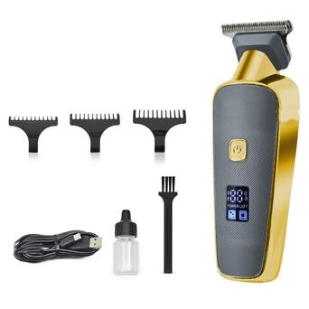 Професійна машинка для стрижки волосся та бороди з насадками XRPO 90458 сіра (40992-DSP-90458) фото №4