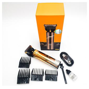 Машинка для стрижки волосся професійна триммер для вусів та бороди окантувальний з LED дисплеєм DSP 90375 золотиста 5W (24331-90375_441) фото №6