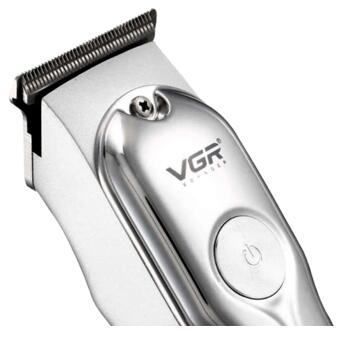 Бездротова машинка для стрижки волосся, вусів та бороди з USB зарядкою VGR V-071 срібляста 5W (24322-V-071_277) фото №5