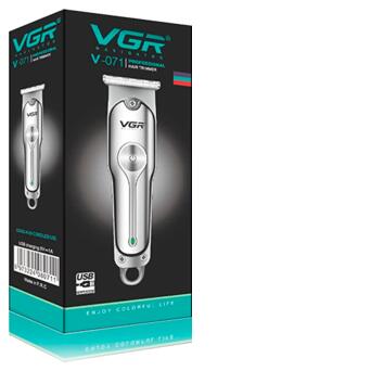Бездротова машинка для стрижки волосся, вусів та бороди з USB зарядкою VGR V-071 срібляста 5W (24322-V-071_277) фото №7