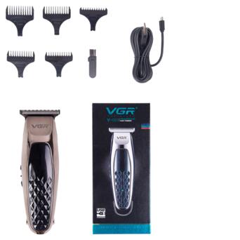 Машинка для стрижки волосся (триммер) бездротова з USB зарядкою VGR V-093 сріблясто-чорна 5W (24324-V-093_285) фото №4