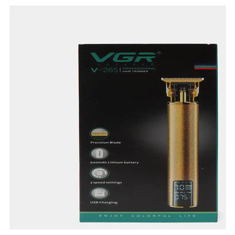 Акумуляторна машинка для стрижки волосся VGR V-265 Золотий (V-265_714) фото №10