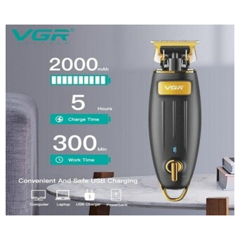 Професійна машинка для стрижки волосся VGR V-192 Чорний (V-192_487) фото №5