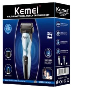 Тример стайлер для стрижки волосся та бороди професійний акумуляторний бездротовий Kemei KM-1427 3в1 водонепроникний фото №3