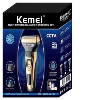 Тример стайлер для стрижки волосся та бороди професійний акумуляторний бездротовий Kemei KM-1429 3в1 водонепроникна фото №5