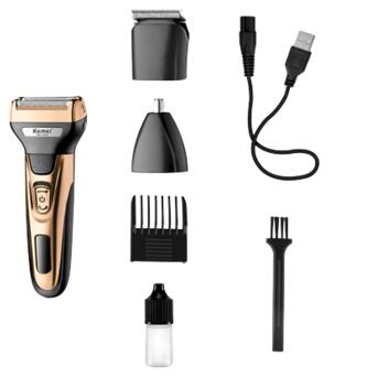 Тример стайлер для стрижки волосся та бороди професійний акумуляторний бездротовий Kemei KM-1429 3в1 водонепроникна фото №4