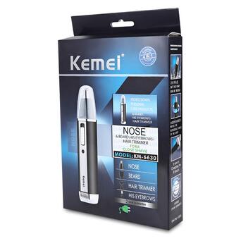 Тример Kemei KM-6630 4 в 1 для стрижки волосся носа, ушей, висков і електричної шерсті фото №10