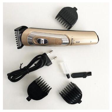 Машинка для стрижки волосся бездротова Gemei GM-6112, золотиста фото №3