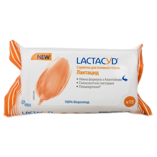 Серветки для інтимної гігієни Lactacyd 15 шт (5391520945649) фото №1