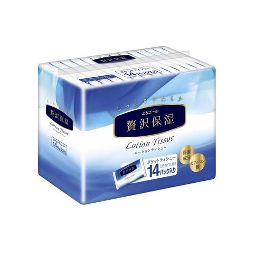 Хусточки паперові екстразаспокійливі Elleair Premium lotion 14х14 шт (713443) фото №1