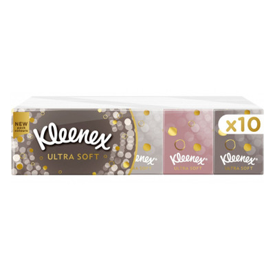 Носові хустки Kleenex Ultra Soft Mini чотиришарові 10 пачок по 7 шт (5029053563909) фото №1