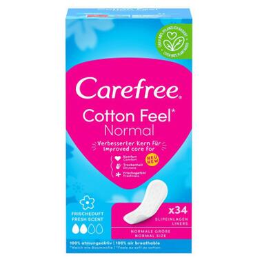 Щоденні прокладки Carefree Cotton Fresh 34 шт. (3574661064307/3574661565071) фото №1