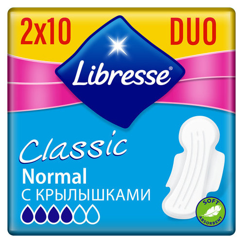 Гигиенические прокладки Libresse Classic Ultra Clip Normal Duo Soft 5 мм 20 шт (063585) фото №1
