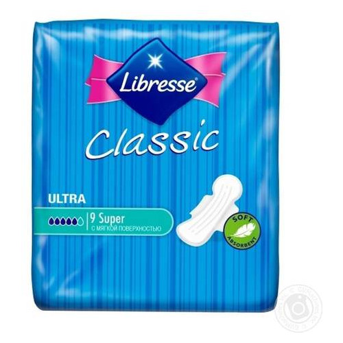 Гигиенические прокладки Libresse Classic Ultra Clip Super Soft 7 мм 9 шт (082265) фото №1