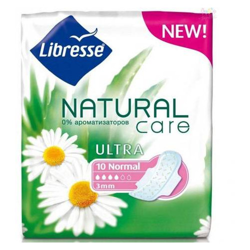 Гигиенические прокладки Libresse Natural Care Ultra Clip Normal 3 мм 10 шт (523300) фото №1