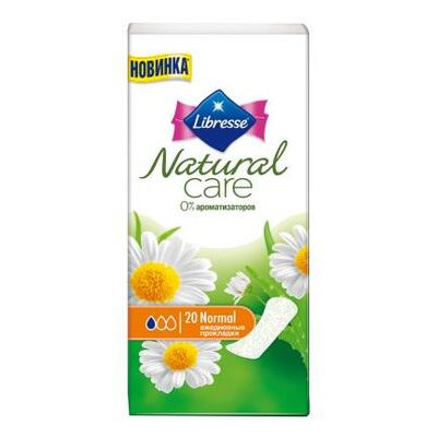 Щоденні прокладки Libresse Natural Care Pantyliners Normal 20 шт (7322540523249) фото №1