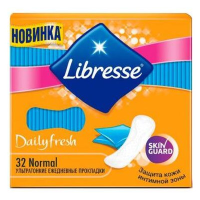 Щоденні прокладки Libresse Dailyfresh Normal в індивідуальній упаковці 32 шт (7322540758191) фото №1