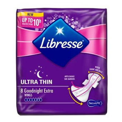Гігієнічні прокладки Libresse Ultra Night extra wing 8 шт (7322540918281) фото №1