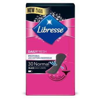 Щоденні прокладки Libresse Daily Fresh Normal Black, 30 шт (7322540919516) фото №1