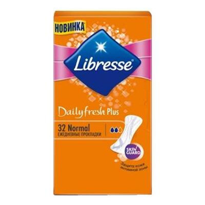 Щоденні прокладки Libresse Dailyfresh Normal Plus 32 шт (7322540757163) фото №1