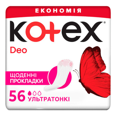 Щоденні прокладки Kotex Ultraslim Deo 56 шт. (5029053548258) фото №1