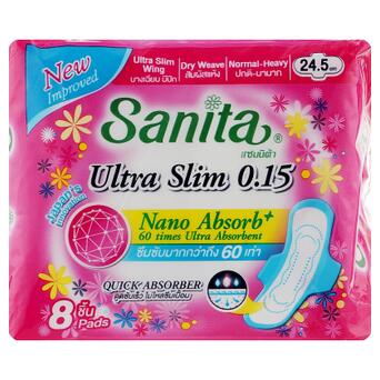 Гігієнічні прокладки Sanita Dry & Fit Ultra Slim Wing 24.5 см 8 шт (8850461601795) фото №1