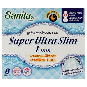 Гігієнічні прокладки Sanita Super Ultra Slim 29 см 8 шт (8850461601511) фото №1