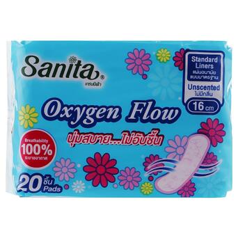 Щоденні прокладки Sanita Oxygen Flow 16 см 20 шт (8850461601016) фото №1