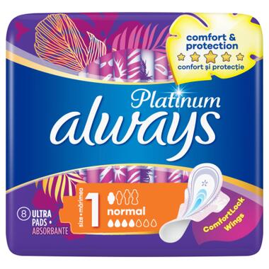 Гігієнічні прокладки Always Platinum Normal (Розмір 1) 8 шт. (8001090444875) фото №2