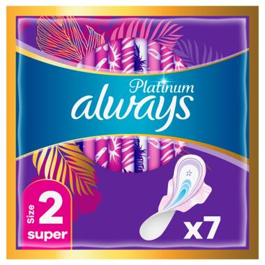 Гігієнічні прокладки Always Platinum Super (Розмір 2) 7 шт. (8001090444950) фото №1