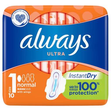 Гігієнічні прокладки Always Ultra Normal (Розмір 1) 10 шт. (5997253515991) фото №1