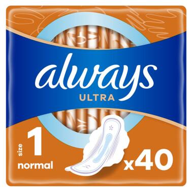 Гігієнічні прокладки Always Ultra Normal (Розмір 1) 40 шт. (8006540211380) фото №1