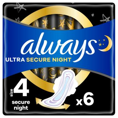 Гігієнічні прокладки Always Ultra Secure Night (Розмір 4) 6 шт. (8001841733050) фото №1