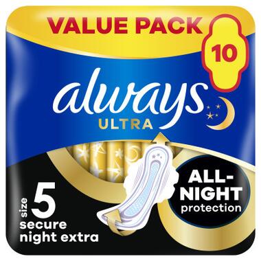 Гігієнічні прокладки Always Ultra Secure Night Extra Розмір 5 10 шт. (8006540093849) фото №1