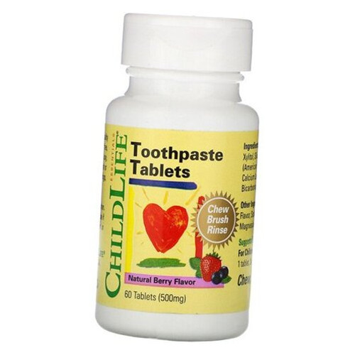 Зубна паста для дітей ChildLife Toothpaste Tablets 60таб Ягода (43514001) фото №1