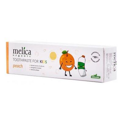 Дитяча зубна паста Melica organic Персик 100 мл (4770416003617) фото №1