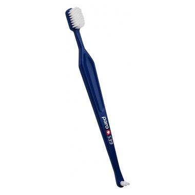 Зубна щітка Paro Swiss S39 в поліетиленовій уп. м'яка Синя (7610458097150-dark-blue) фото №1